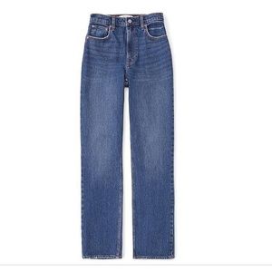 Abercrombie & Fitch Ultra High Rise 90s Straight Jean Dark Wash 28 Extra Long